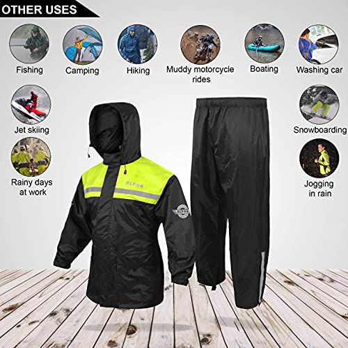 Traje de lluvia para hombre y mujer, chaqueta y pantalón, diseño reflectante e impermeable