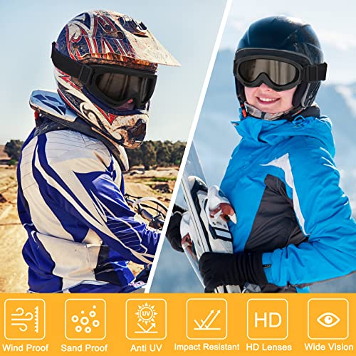 2 pares de gafas de moto compatible con cascocasco