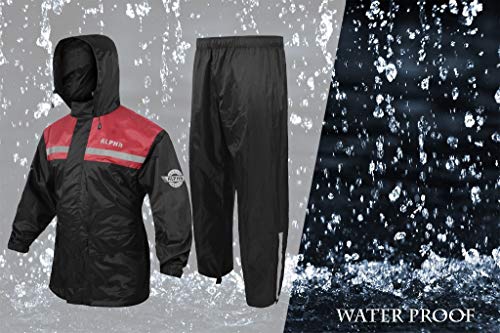Traje de lluvia para hombre y mujer, chaqueta y pantalón, diseño reflectante e impermeable
