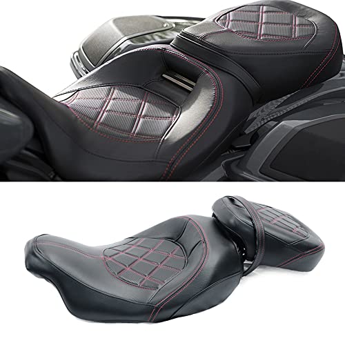 Juego de asiento de pasajero para Harley Touring Road King Street Glide Road Glide Electra Glide 2009-2021 asiento de conductor de cuero Pillion asiento de pasajero 09-21