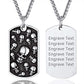 Collar de calavera para hombre, serpiente, árbol de la vida, etiqueta de perro de calavera