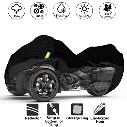 Impermeable para Harley-Davidson y Honda Trike Trike Cover Custom, 210T Tela de tafetán de poliéster Ligero Trike Cover para nieve Lluvia Polvo Protección contra granizo