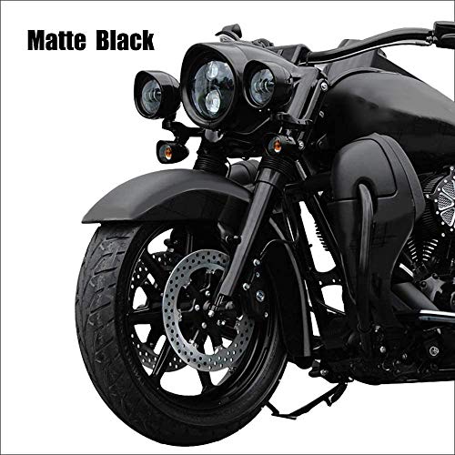 Kit de anillo francés de luces cromadas para motocicleta compatible con Harley, anillo de ajuste de faro delantero de 7 pulgadas, visera decorativa + anillo de ajuste de luz antiniebla de 4 1/2 pulgadas, visera decorativa (cromo)