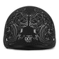 VCAN Cruiser Solid Flat Black Half Face Motorcycle Helmet (Flag, Large)