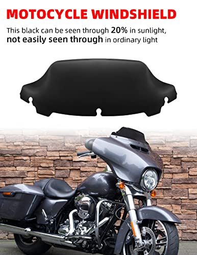 Amazicha 7" Smoke Wave Windshield Windscreen Compatible for 2014-2023 Harley Davidson Touring Street Glide/Electra Glide/Ultra Limited/Tri Glide FLHT FLHX FLHXS FLHTK (Tint)