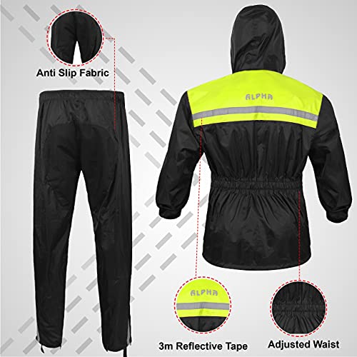 Traje de lluvia para hombre y mujer, chaqueta y pantalón, diseño reflectante e impermeable