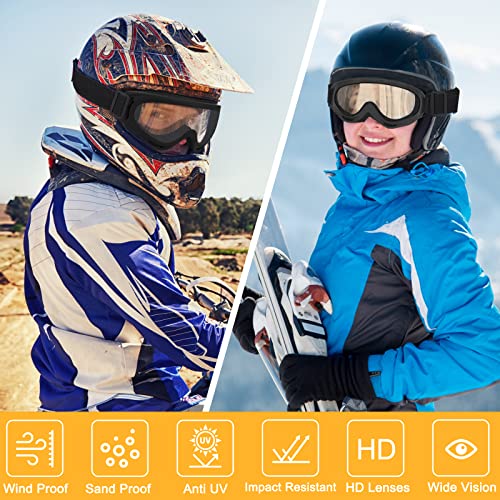 2 pares de gafas de moto compatible con cascocasco