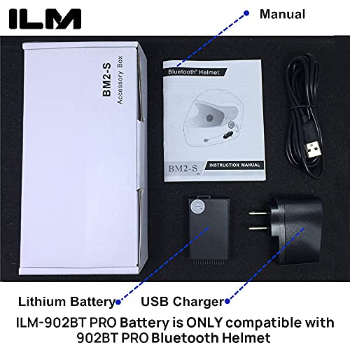 ILM Bluetooth Motorcycle Helmet Modular Flip up Full Face Dual Visor Mp3 Intercom FM Radio DOT Approved Model 902BT(Matte Black, Large)