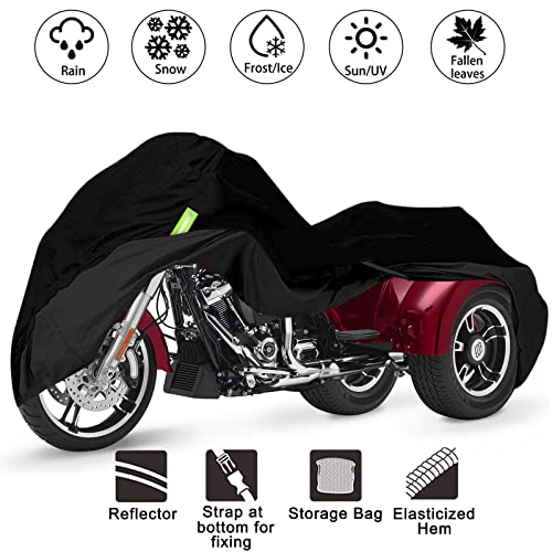 Impermeable para Harley-Davidson y Honda Trike Trike Cover Custom, 210T Tela de tafetán de poliéster Ligero Trike Cover para nieve Lluvia Polvo Protección contra granizo