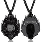 Collar de calavera para hombre, serpiente, árbol de la vida, etiqueta de perro de calavera