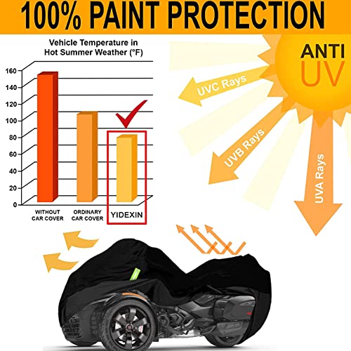 Impermeable para Harley-Davidson y Honda Trike Trike Cover Custom, 210T Tela de tafetán de poliéster Ligero Trike Cover para nieve Lluvia Polvo Protección contra granizo