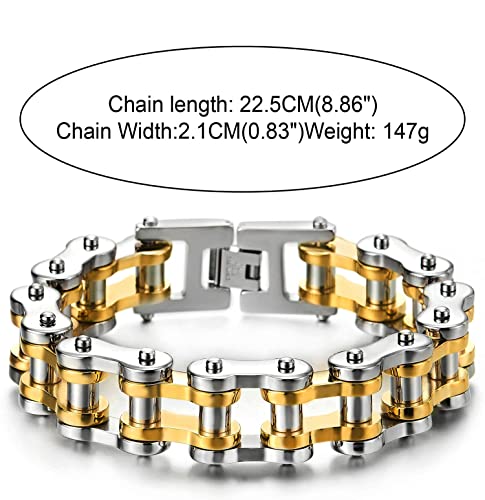 Pulsera de cadena de motocicleta resistente para hombre, de acero inoxidable