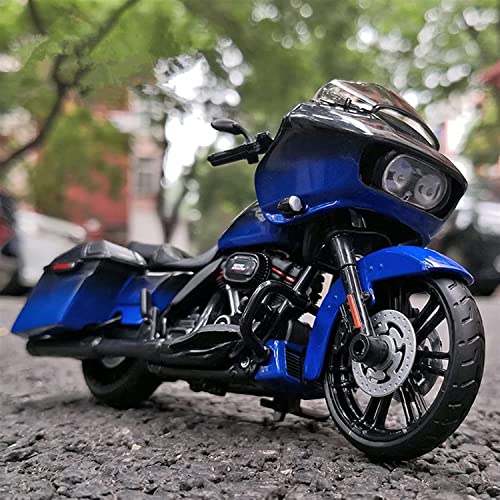 SHENGANG Motorcycle Model Diecast Collection Kids Toy Gift Harley Davidson 2018 CVO Road Glide 1:18 Alloy Motorcycle Model (Color : Blue)