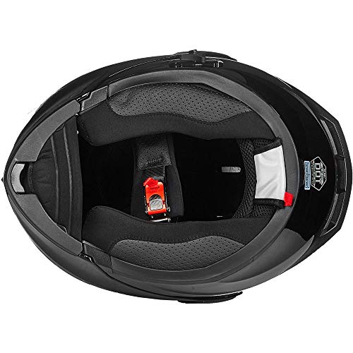 ILM Bluetooth Motorcycle Helmet Modular Flip up Full Face Dual Visor Mp3 Intercom FM Radio DOT Approved Model 902BT(Matte Black, Large)