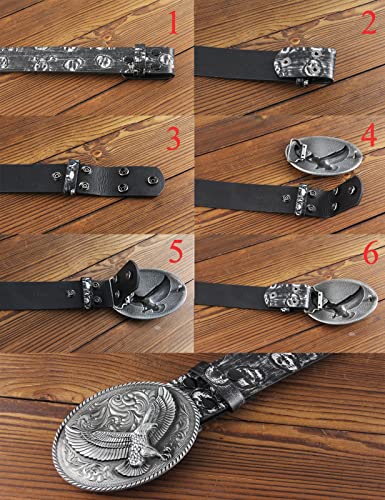 Cinturón de vaquero occidental para hombre, estilo punk rock