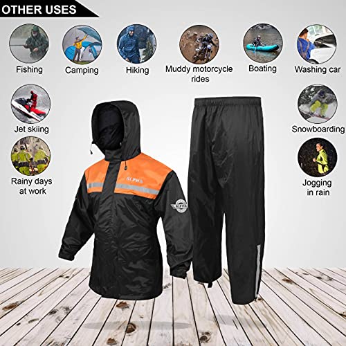 Traje de lluvia para hombre y mujer, chaqueta y pantalón, diseño reflectante e impermeable
