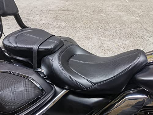 Juego de asiento de pasajero para Harley Touring Road King Street Glide Road Glide Electra Glide 2009-2021 asiento de conductor de cuero Pillion asiento de pasajero 09-21