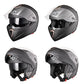 Casco modular y abatible de motocicleta, de cara completa con certificación DOT y visera doble