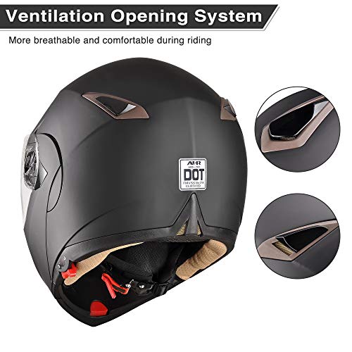 Casco modular y abatible de motocicleta, de cara completa con certificación DOT y visera doble