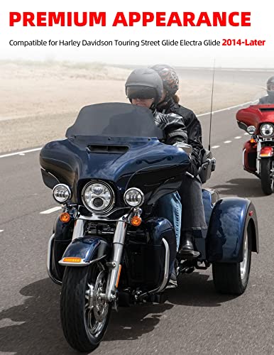 Amazicha 7" Smoke Wave Windshield Windscreen Compatible for 2014-2023 Harley Davidson Touring Street Glide/Electra Glide/Ultra Limited/Tri Glide FLHT FLHX FLHXS FLHTK (Tint)