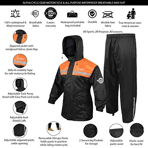 Traje de lluvia para hombre y mujer, chaqueta y pantalón, diseño reflectante e impermeable