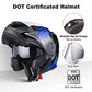 Casco modular y abatible de motocicleta, de cara completa con certificación DOT y visera doble