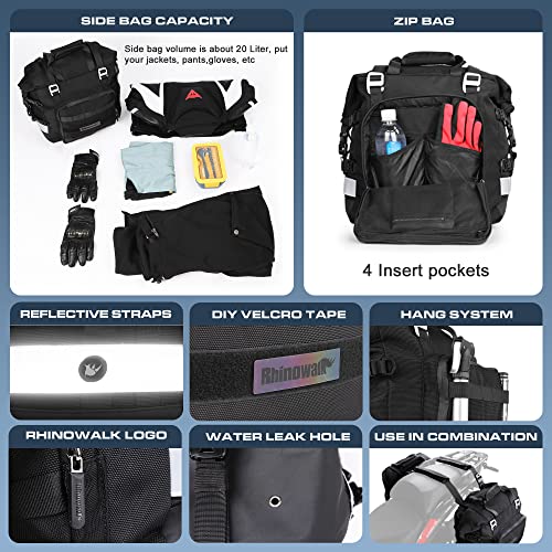Alforjas de motocicleta impermeables 28L (14L x 2) alforjas laterales para motocicleta