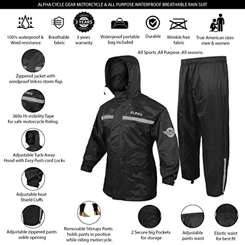Traje de lluvia para hombre y mujer, chaqueta y pantalón, diseño reflectante e impermeable