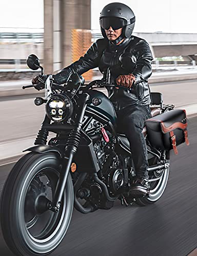 Alforjas para motocicleta, 30 L de gran capacidad, bolsas de sillín para motocicletas, bolsa de equipaje de motocicleta de piel sintética para Sportster Softail Dyna