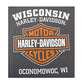 Harley-Davidson Mens Elongated Orange Bar & Shield Charcoal T-Shirt 30291961 (L)