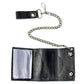 Triple Skull Heads - Cartera de piel para hombre con cadena