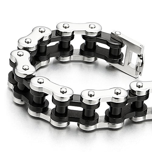 Pulsera de cadena de motocicleta resistente para hombre, de acero inoxidable