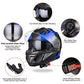 Casco modular y abatible de motocicleta, de cara completa con certificación DOT y visera doble