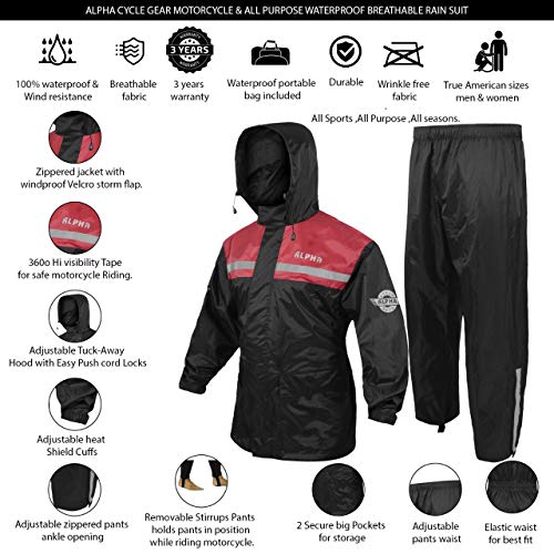 Traje de lluvia para hombre y mujer, chaqueta y pantalón, diseño reflectante e impermeable