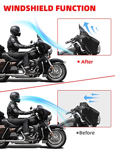 Amazicha 7" Smoke Wave Windshield Windscreen Compatible for 2014-2023 Harley Davidson Touring Street Glide/Electra Glide/Ultra Limited/Tri Glide FLHT FLHX FLHXS FLHTK (Tint)