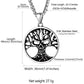 Collar de calavera para hombre, serpiente, árbol de la vida, etiqueta de perro de calavera