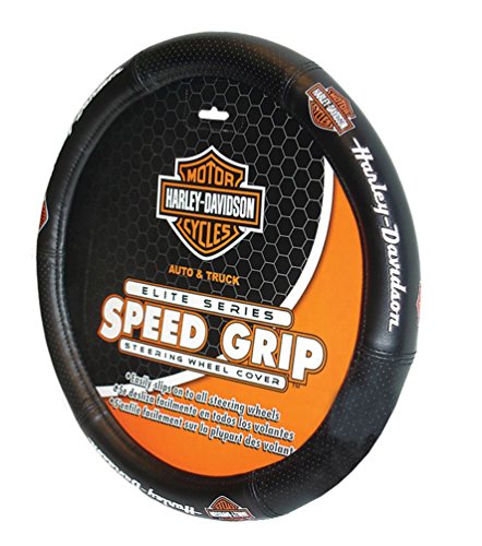 Plasticolor 006733R01 Harley-Davidson Elite Bar & Shield Speed Grip Car Truck SUV Steering Wheel Cover,Black