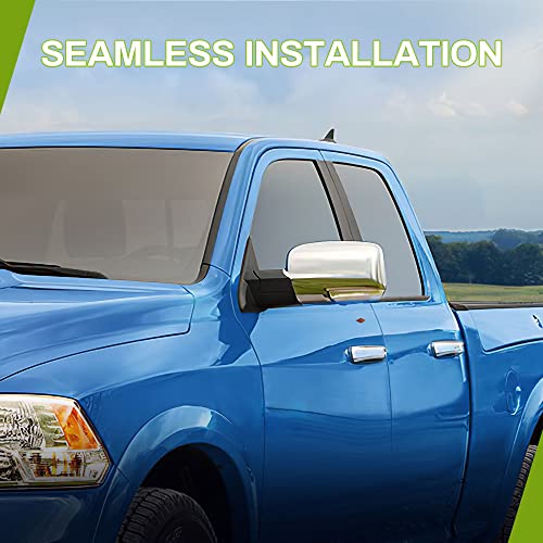 Espejo para Dodge Ram 2009-2018 de tamaño completo derecho e izquierdo, calefacción, con señal y luz de charco, espejo de ala plegable