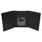 Harley-Davidson Men's Classic H-D Leather Tri-Fold Wallet Set de regalo en caja - Negro, Harley Davidson