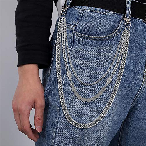 Cadenas de jeans, cadena de cartera, cadena de pantalones, cadena de bolsillo de plata, cadenas de calavera,cadenas de rock, cadena de cinturón de metal gótico punk, cadena de pantalones de motorista, accesorio de joyería, r