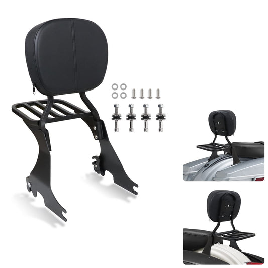 Respaldo bajo Sissy Bar y portaequipajes con hardware de acoplamiento compatible con Sportster XL 883 1200 2004-2022