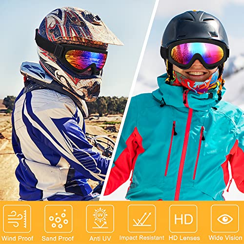 2 pares de gafas de moto compatible con cascocasco