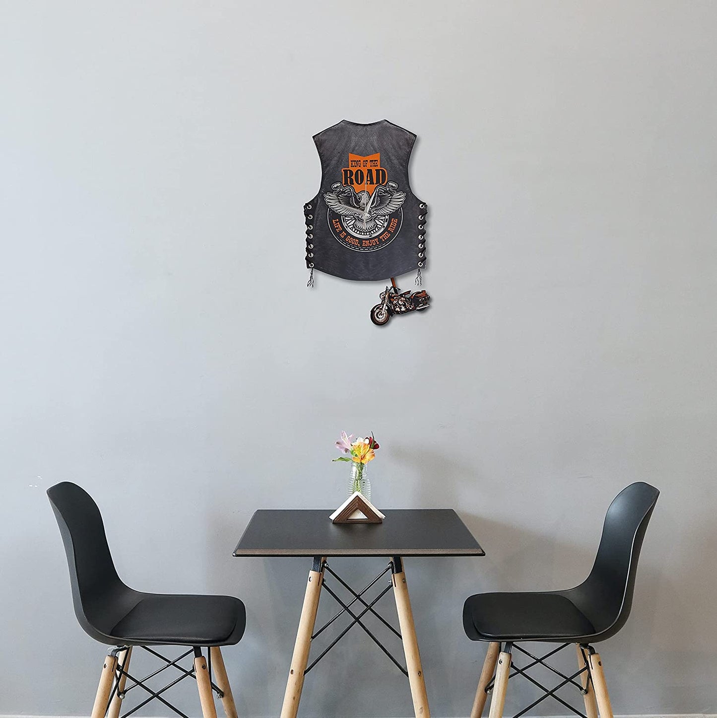 PNYESDNQT Motorcycle Wall Clock, Motorcycle Pendulum Swinging Wall Clock, Motorcycle Wall Art, Gifts for Fans Motorcycle Owners, Harley Davidson Gifts for Men and Women