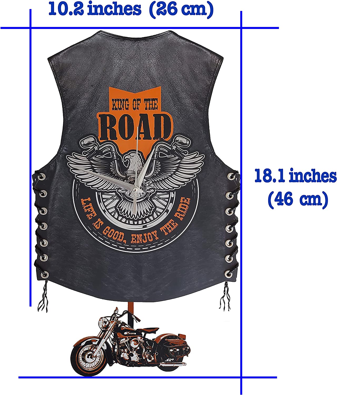 PNYESDNQT Motorcycle Wall Clock, Motorcycle Pendulum Swinging Wall Clock, Motorcycle Wall Art, Gifts for Fans Motorcycle Owners, Harley Davidson Gifts for Men and Women