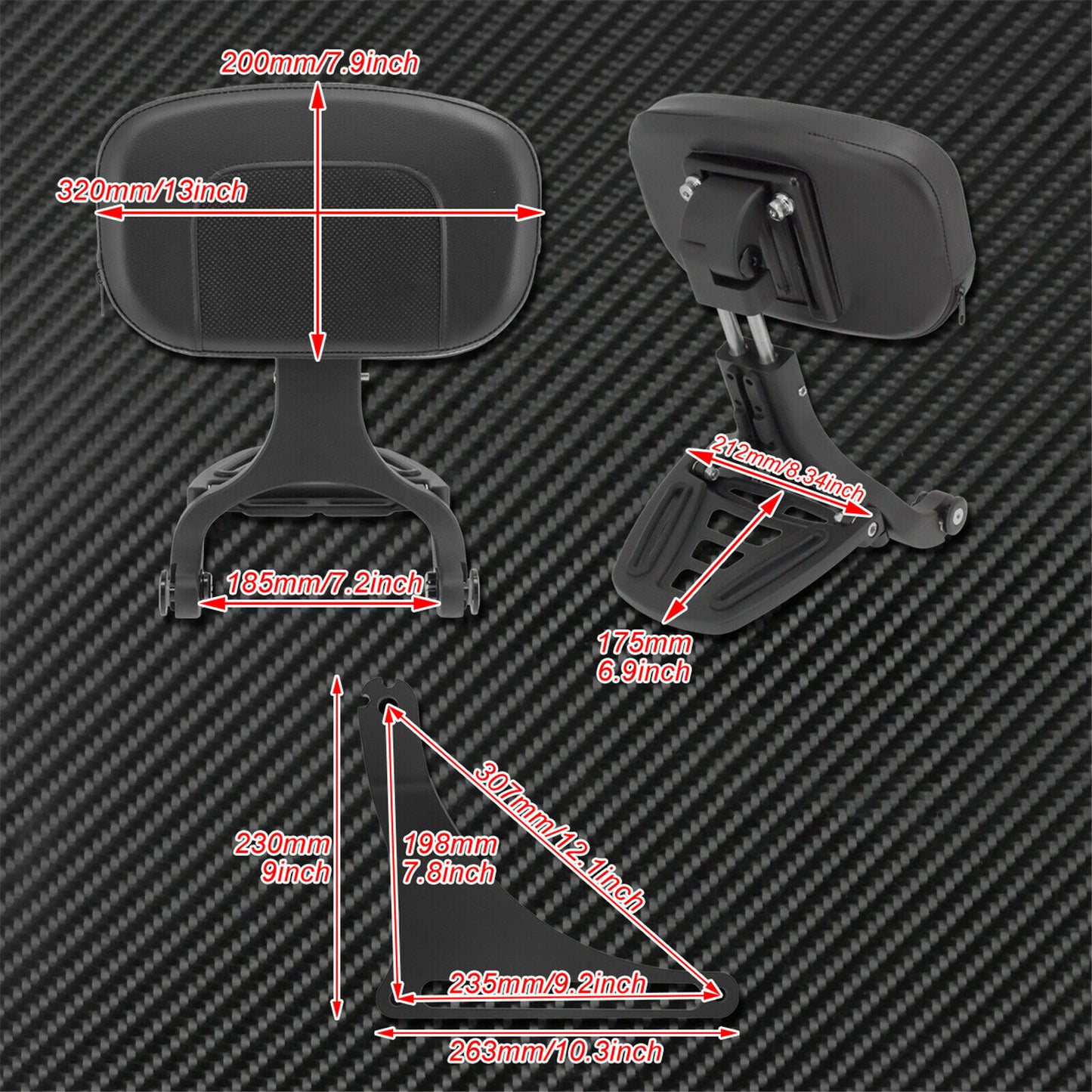 Respaldo ajustable para conductor y pasajero apto para Harley Softail Fatboy 2018-2022