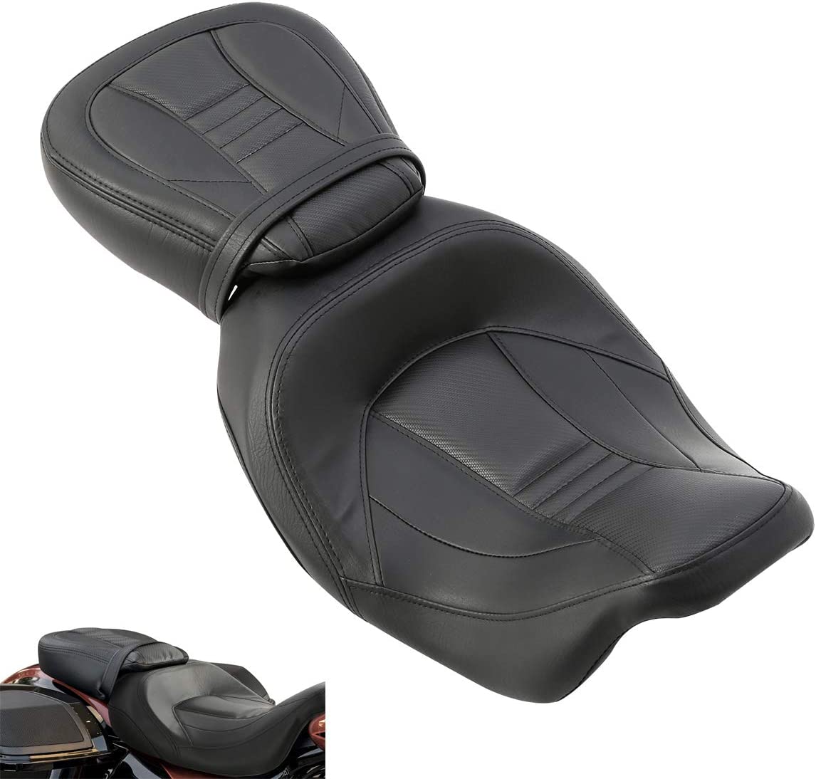 Asiento de pasajeros de 2 puestos para motocicleta Harley Davidson Touring Road, King Road, Glide Electra, Glide Street Glide CVO 2009-2020