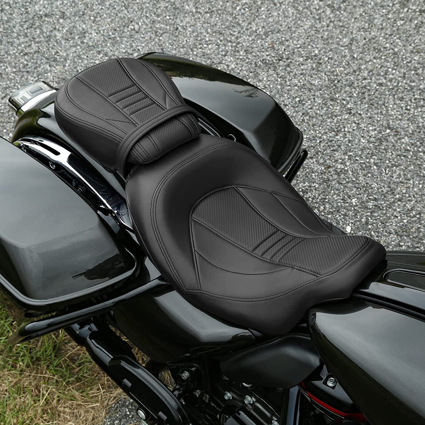 Asiento de pasajeros de 2 puestos para motocicleta Harley Davidson Touring Road, King Road, Glide Electra, Glide Street Glide CVO 2009-2020