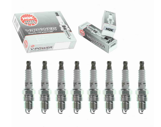 8 bujías NGK V-Power compatibles con Ford F-150 5.0L 5.8L V8 1975-1996 cable de encendido secundario