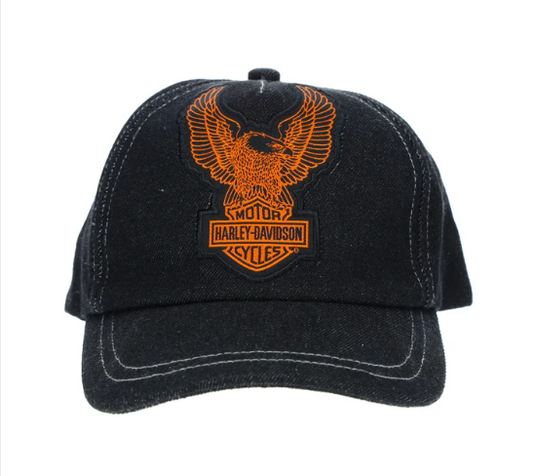 Gorra de Niño Denim Negro con Parche Águila