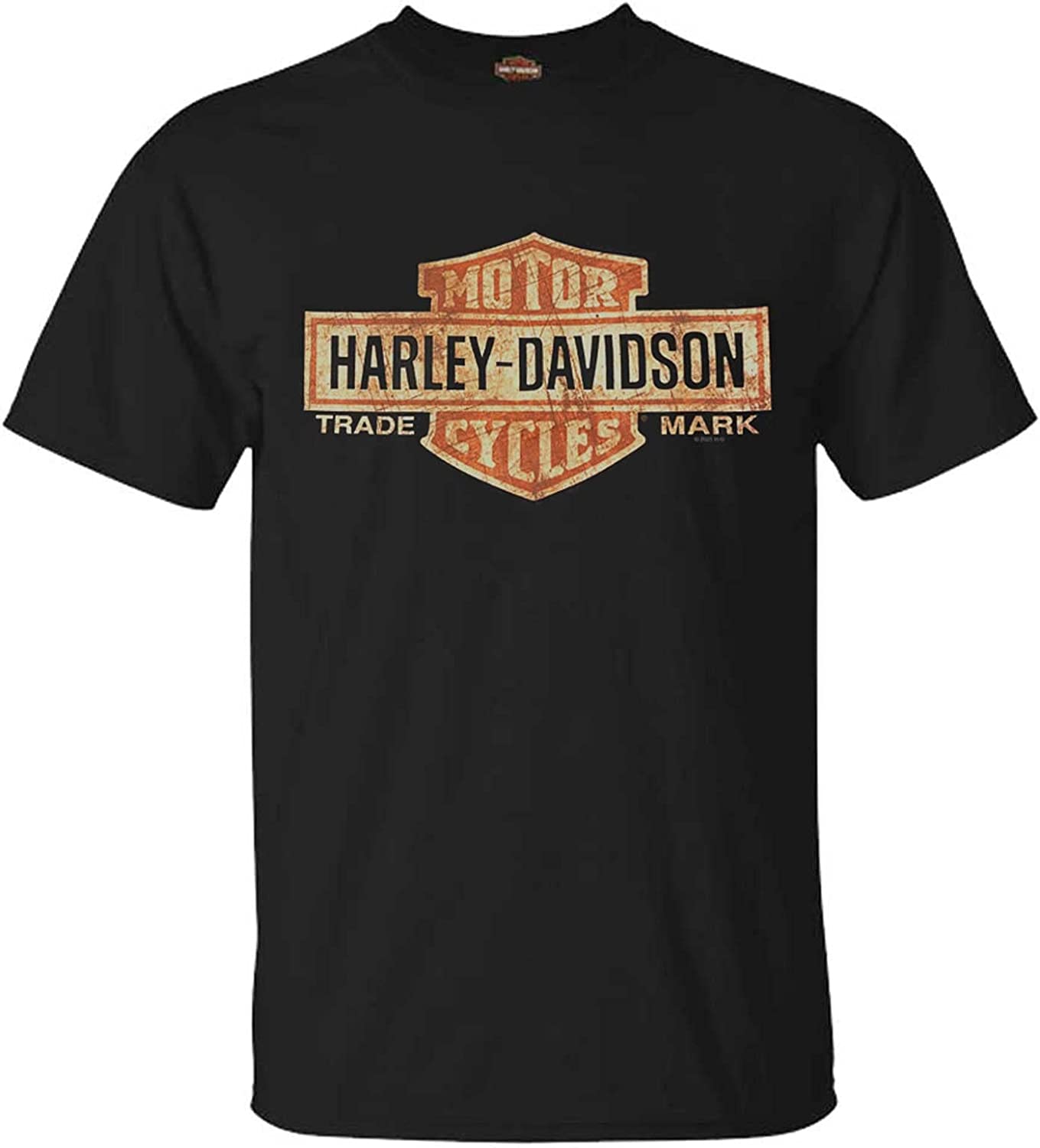 Camiseta para hombre con barra alargada y escudo color negro